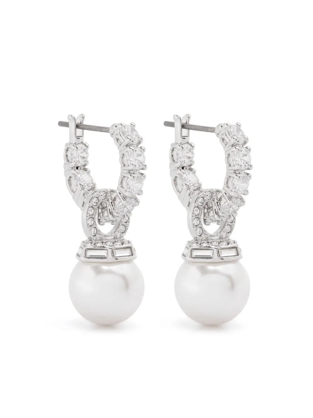 Shop Swarovski Matrix Drop Earrings In Silver
