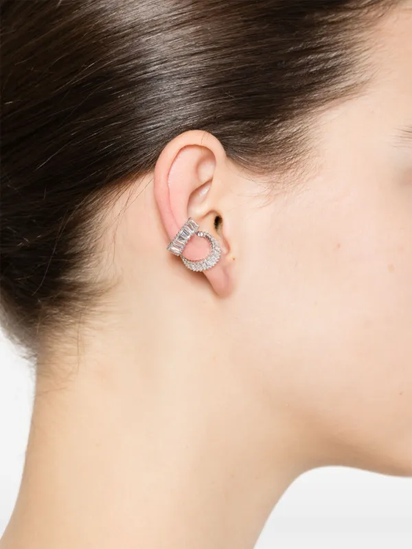 Swarovski x Ariana Grande Ear Cuff Earrings, Rhodium Plated