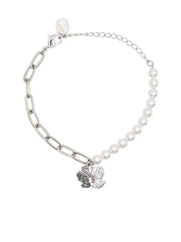 Dazzling Swan bracelet, Magnetic closure, Swan, Pink, Rose