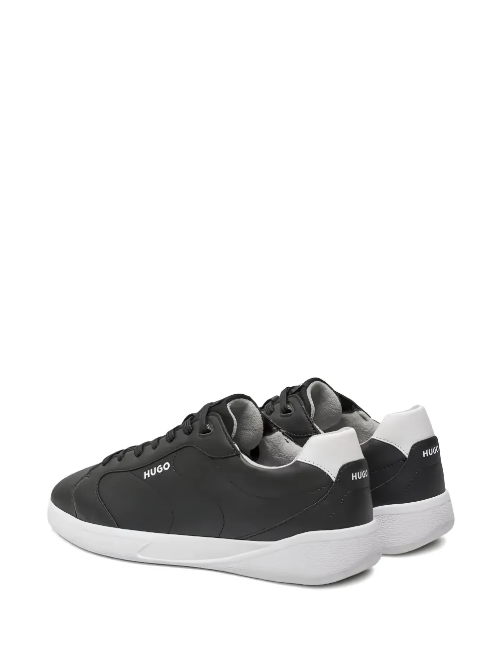HUGO logo-detail leather trainers Black