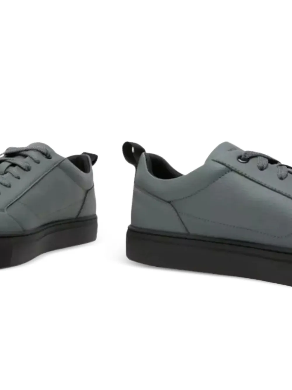 HUGO lace-up leather trainers Grey