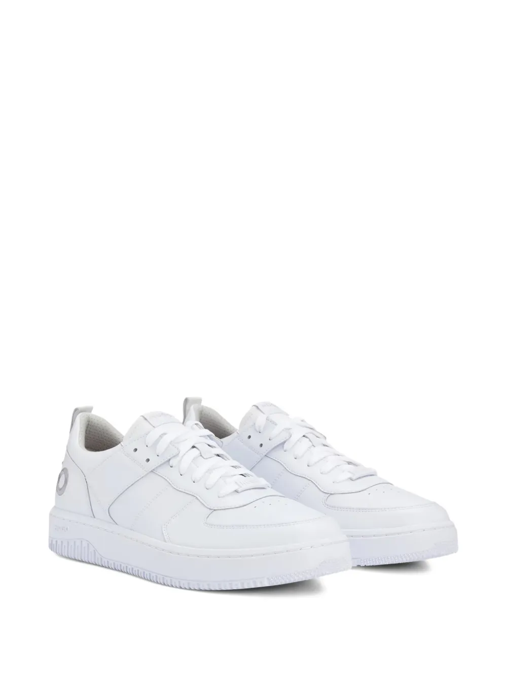 HUGO logo-detail leather trainers White