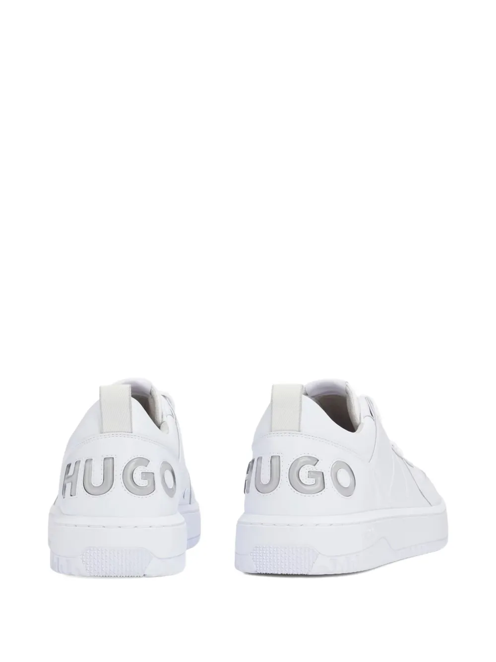 HUGO logo-detail leather trainers White