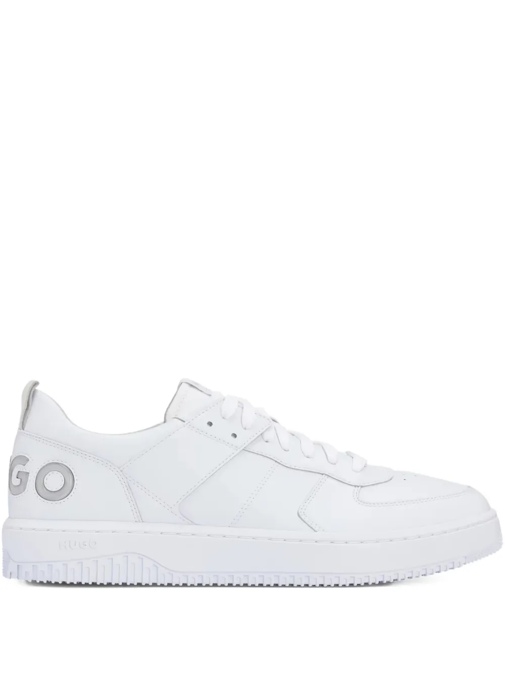 HUGO logo-detail leather trainers White