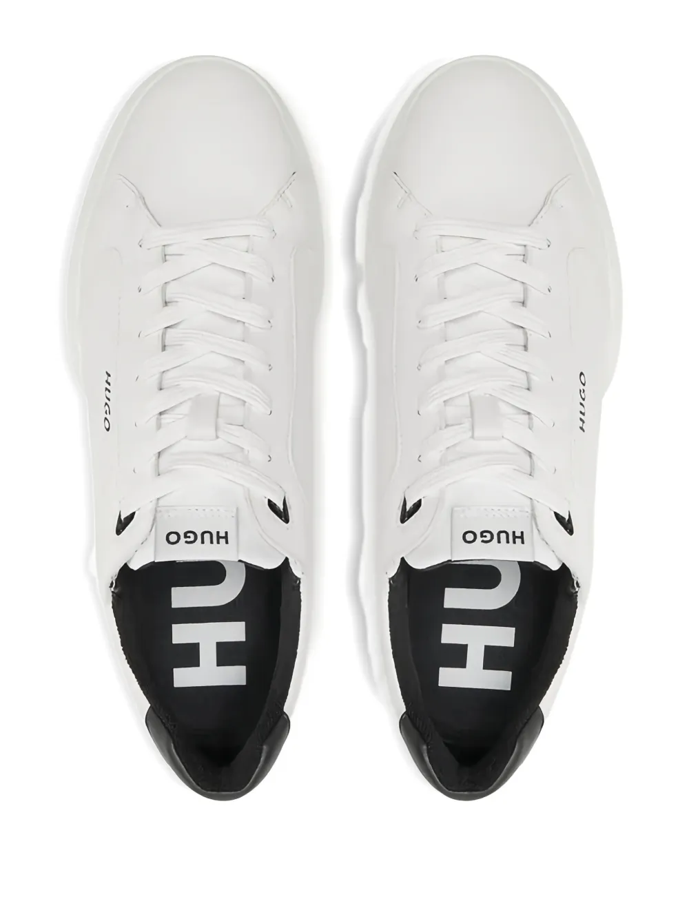 Hugo Boss Riven Tenn Leather Sneakers In White
