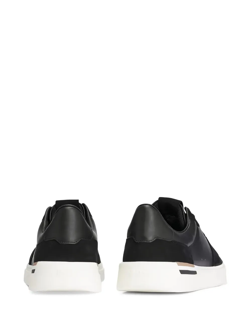 HUGO leather suede panel trainers Zwart