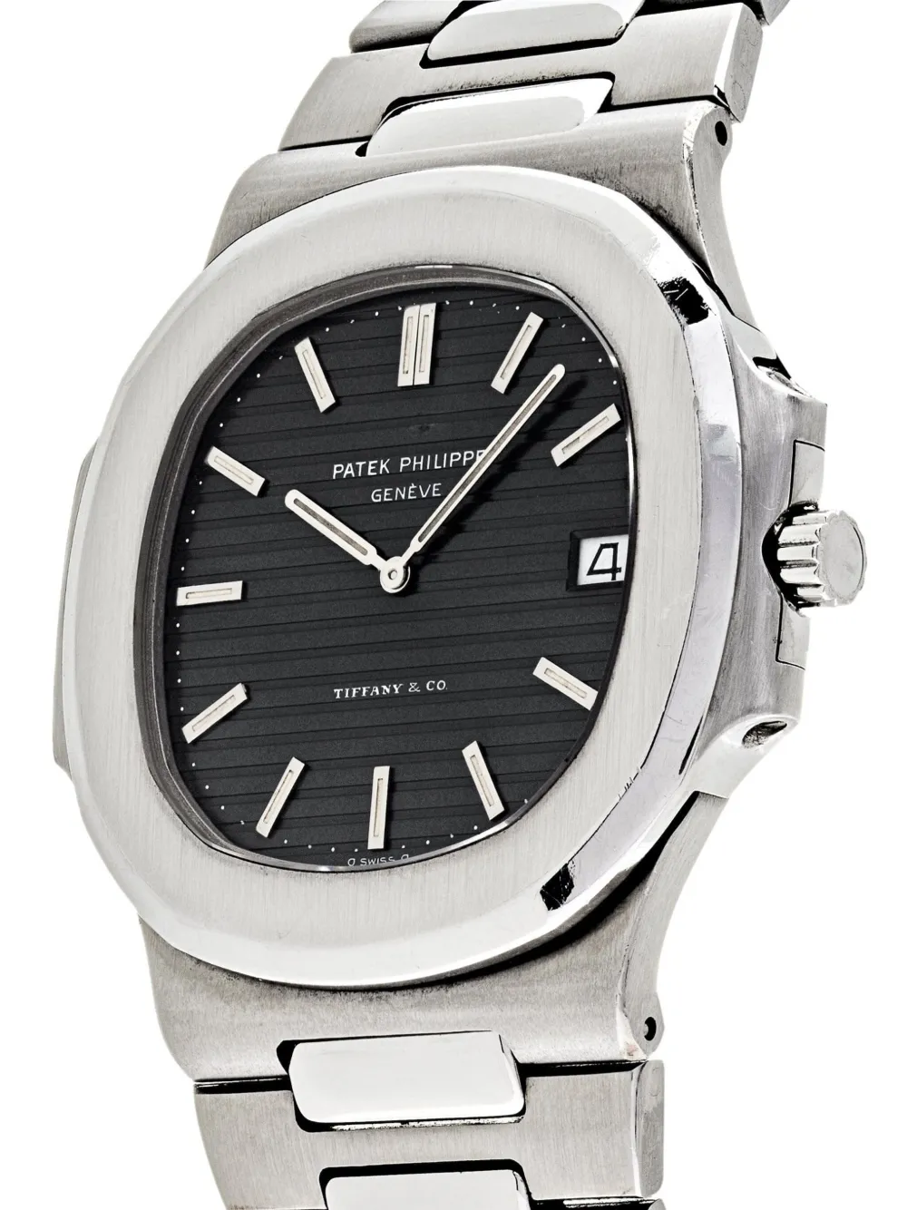 Patek Philippe Pre-Owned x Tiffany & Co. 1986 pre-owned Nautilus 3700/11 40 mm horloge - Zwart