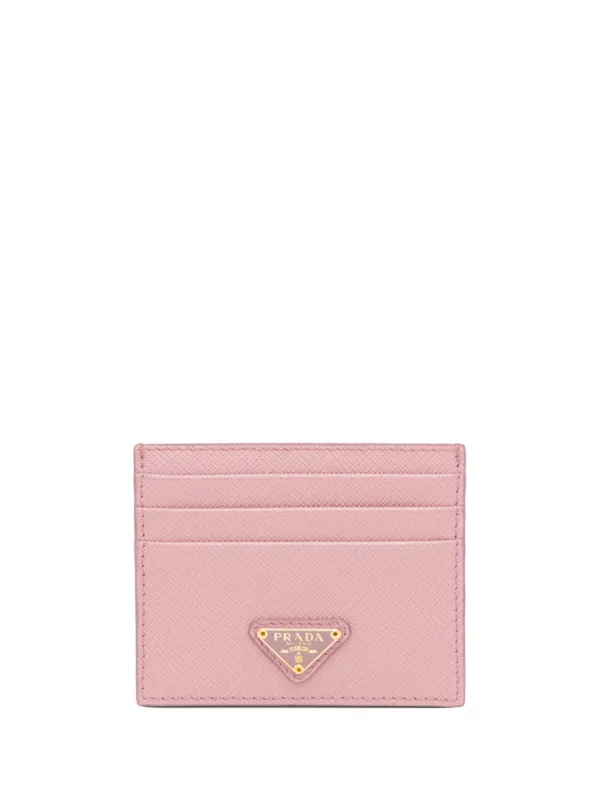 Prada Saffiano Leather Card Holder | Pink | FARFETCH