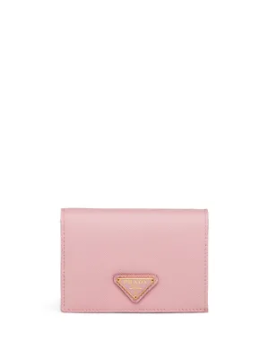 Prada サフィアーノレザーカードケース | ピンク | FARFETCH JP