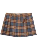 Prada checked wool mini skirt - Brown