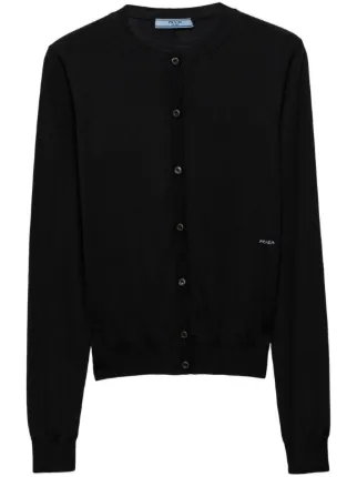 prada black cardigan archive 黒 カーディガン Prada Wool Cardigan | Black | FARFETCH