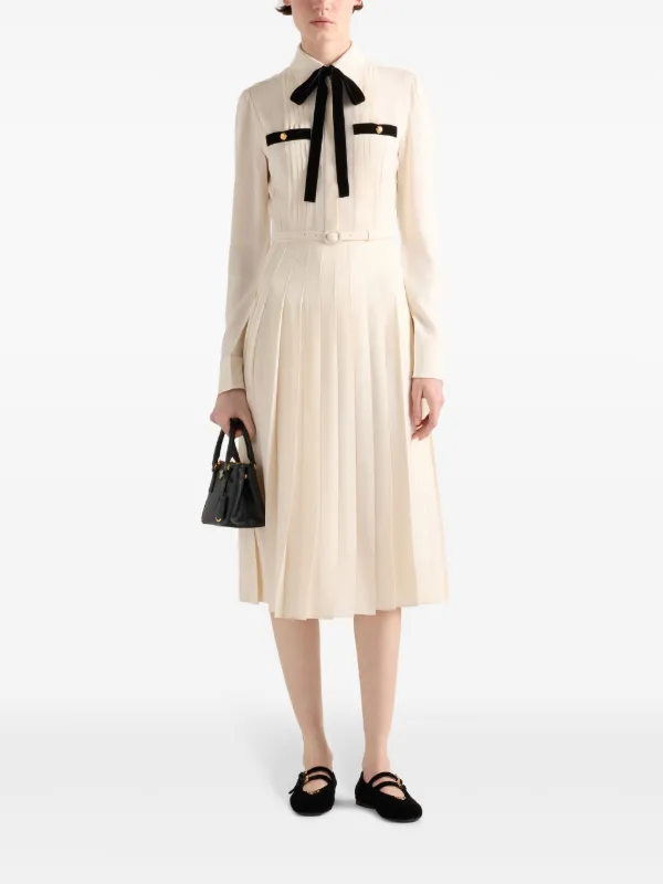 【関税込み】prada Pleated voile satin dress Prada Pleated voile satin dress available on julian-fashion