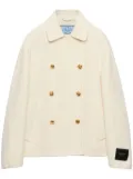Prada double-breasted twill jacket - Neutrals