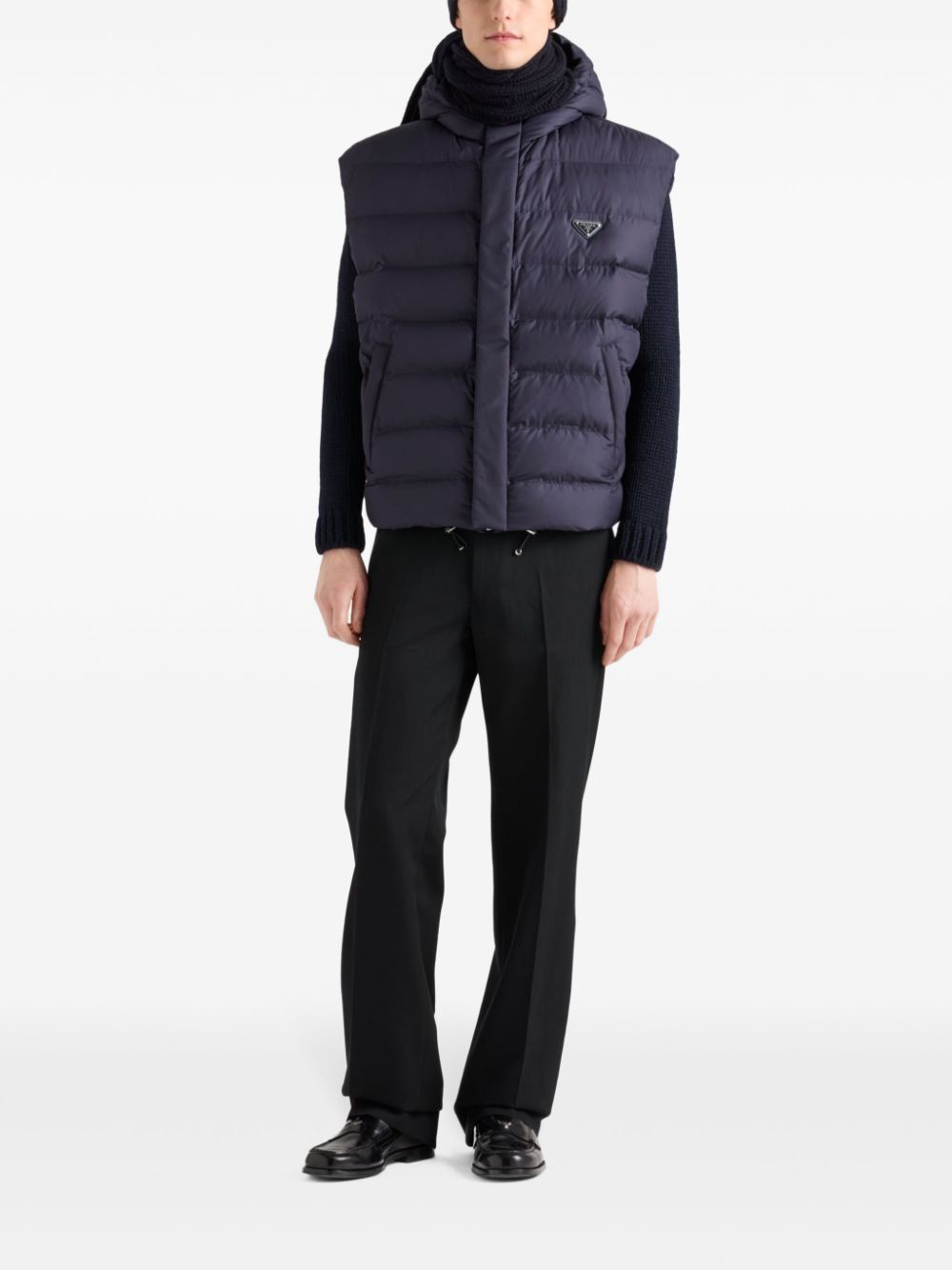 Prada Gilet met email logo - Blauw