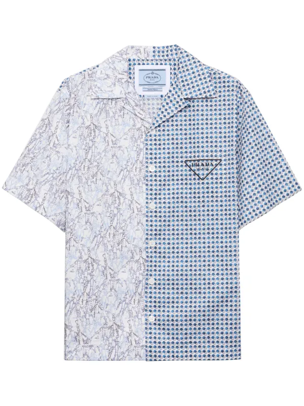 【即完売品】PRADA ダブルマッチ　ポプリン　シャツ　XL 0400021399275_BLACKMULTI?wid=