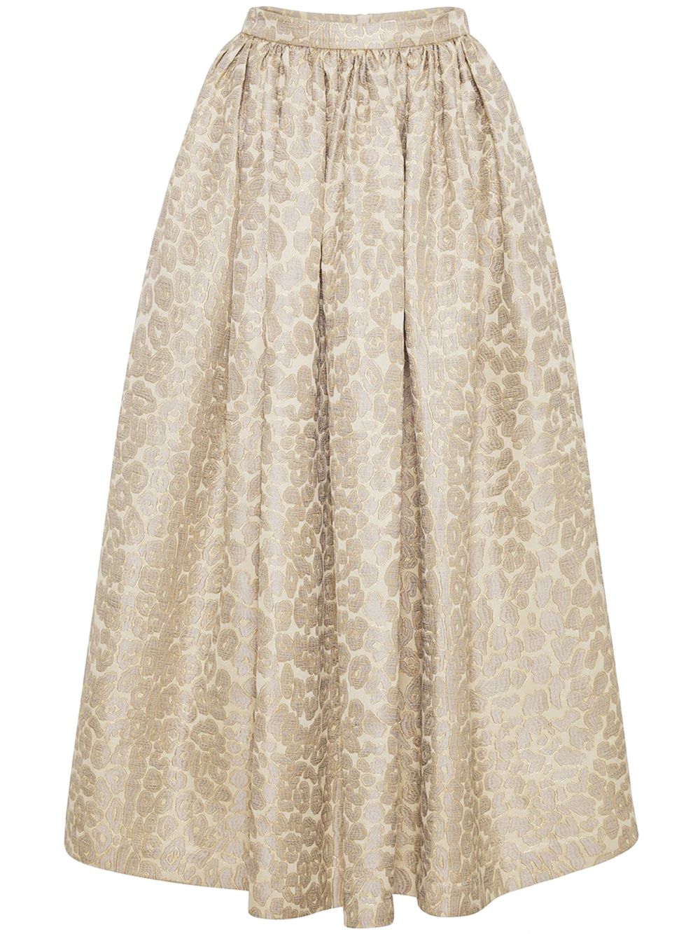 Adam Lippes leopard-jacquard skirt - Neutrals