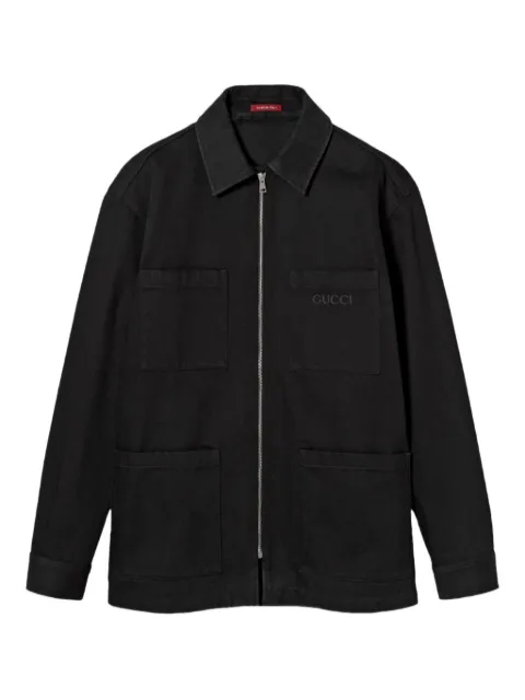 Gucci zip-front patch-pocket jacket