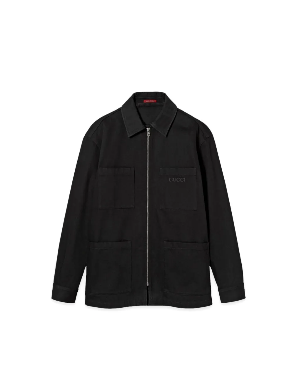 Gucci Zip-front Patch-pocket Jacket In Black