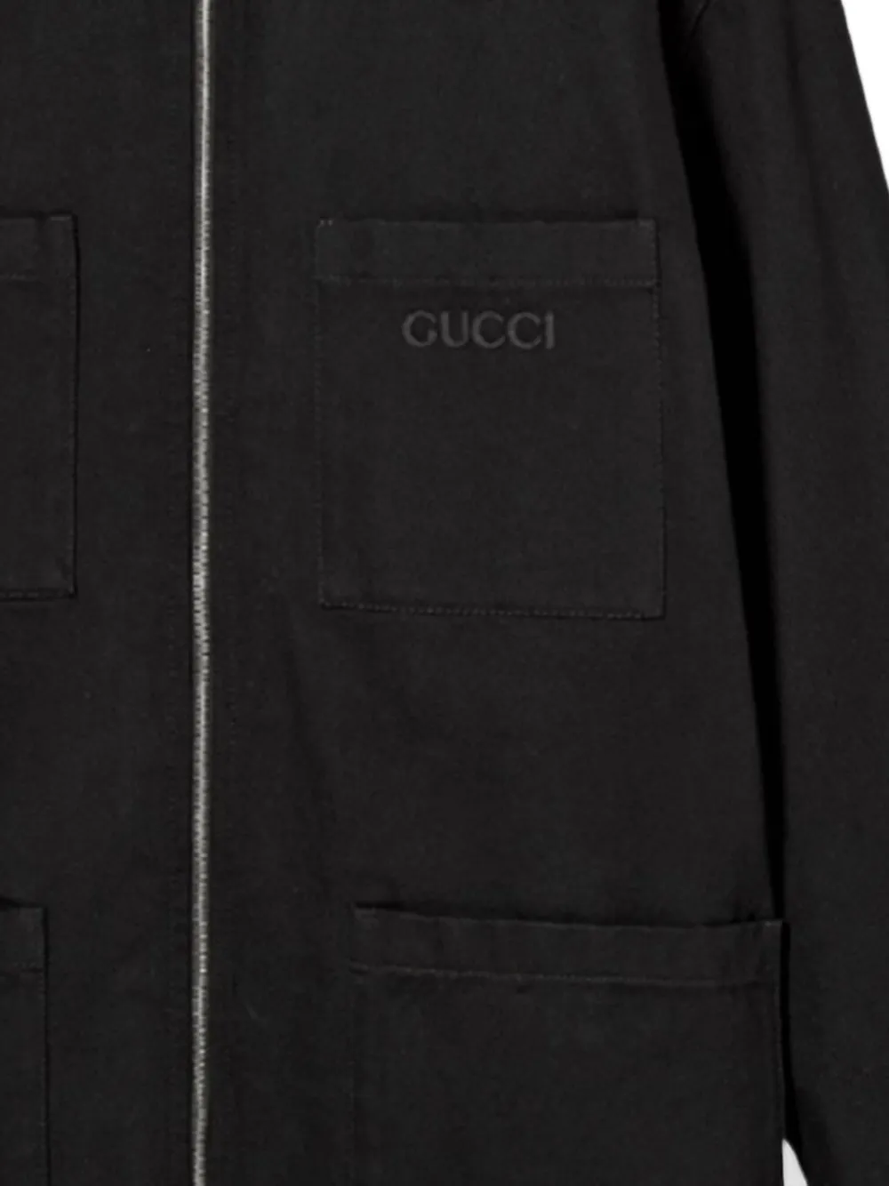 Gucci zip-front patch-pocket jacket Zwart