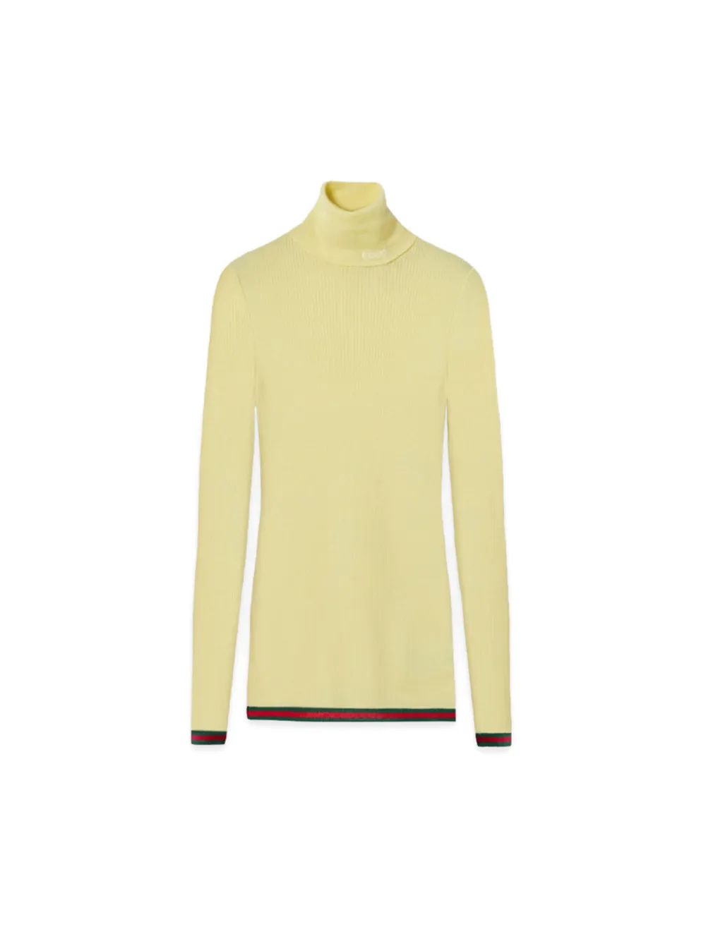 Gucci ribbed-knit turtleneck top Geel