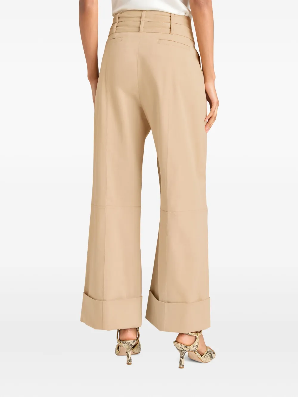 Cinq A Sept Pantalon met wijde pijpen Beige