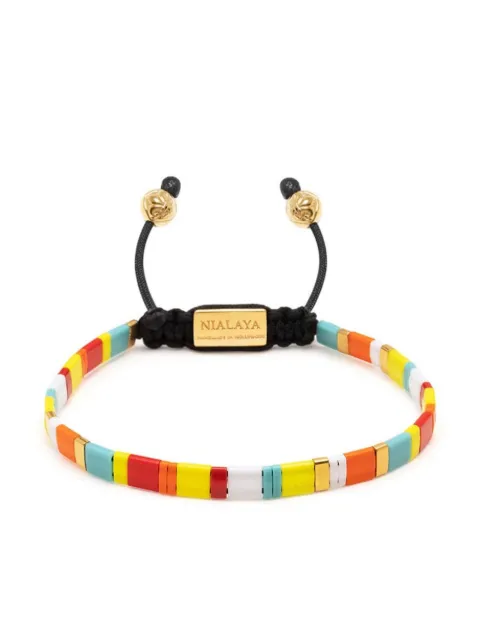 Nialaya Jewelry Bracciale con placca logo