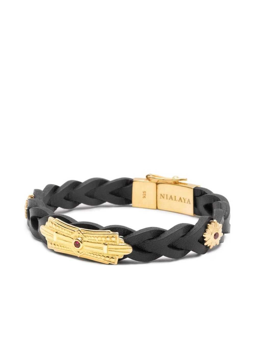 Nialaya Jewelry Armband met koord - Zwart