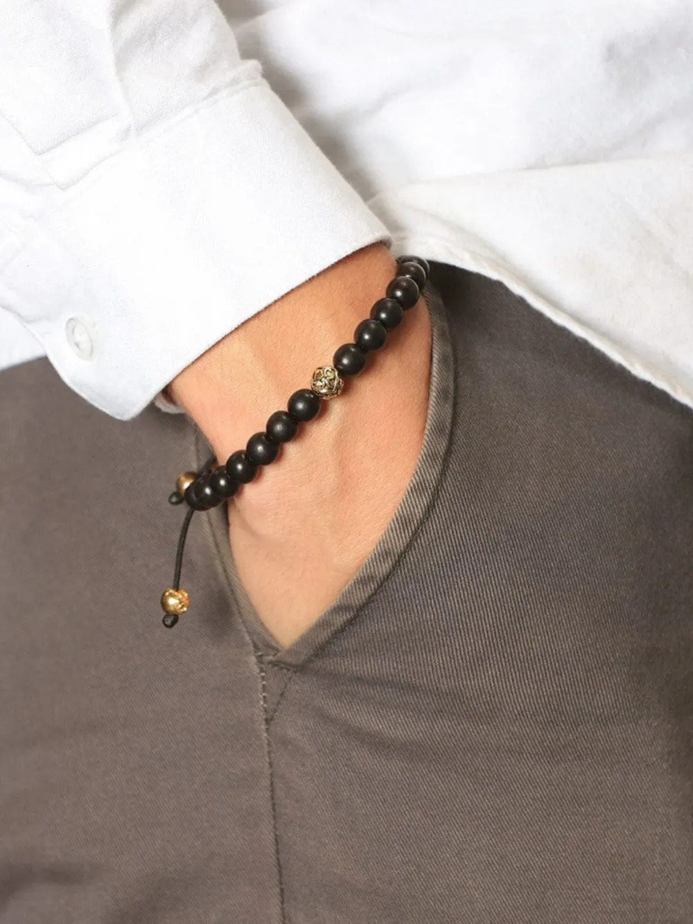 Nialaya Jewelry beaded bracelet - Zwart