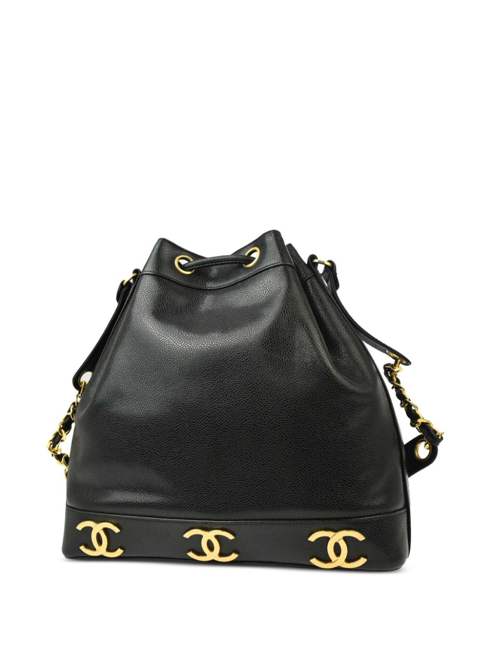 CHANEL Pre-Owned 1997 Triple CC bucket-tas - Zwart