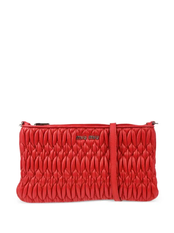 Miu Miu Pre-Owned 2000s Matelassé Crossbody Bag Red FARFETCH ID