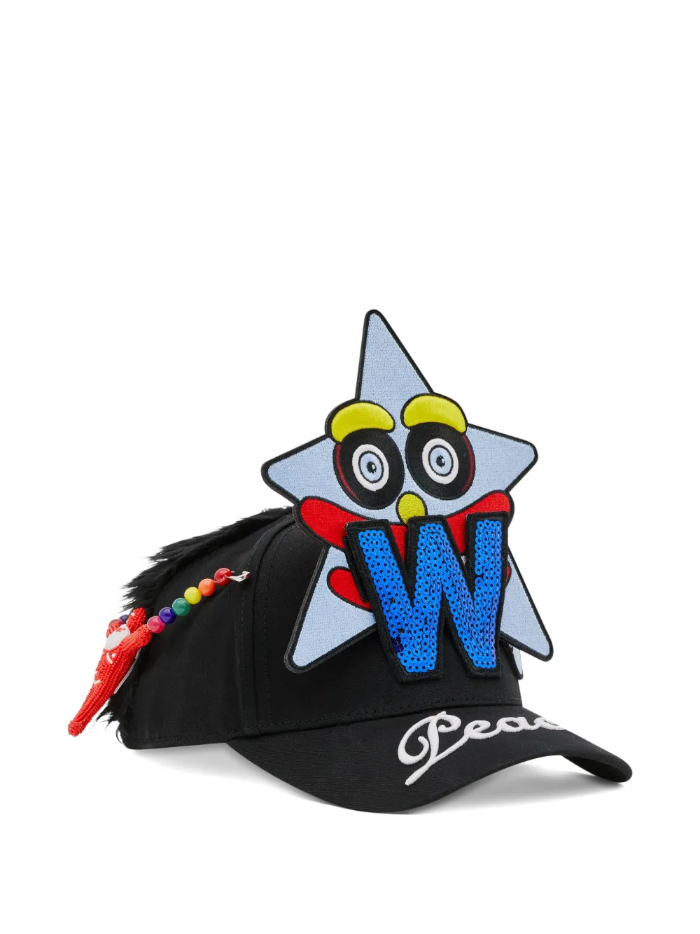 Walter Van Beirendonck W Appliqué-detail Cap In Black