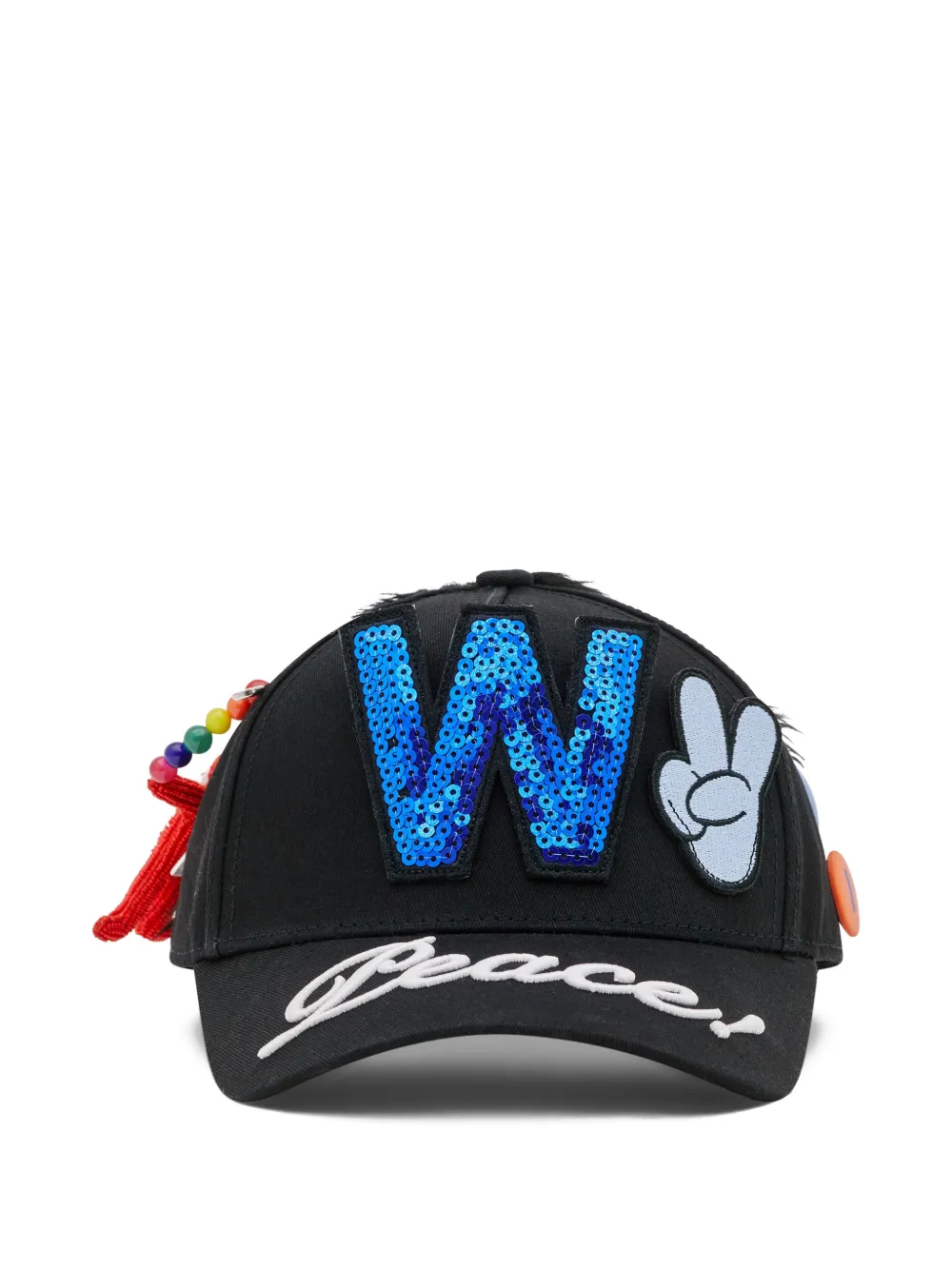 Walter Van Beirendonck gorra con aplique W | negro | Image 1