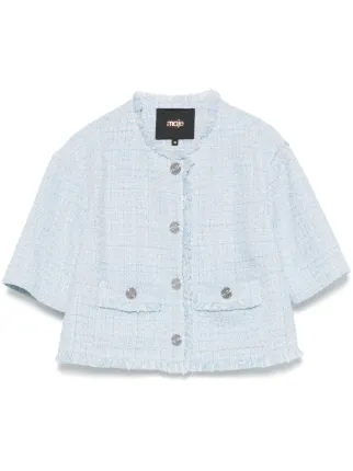 Maje ツイード ジャケット | ブルー | FARFETCH JP
