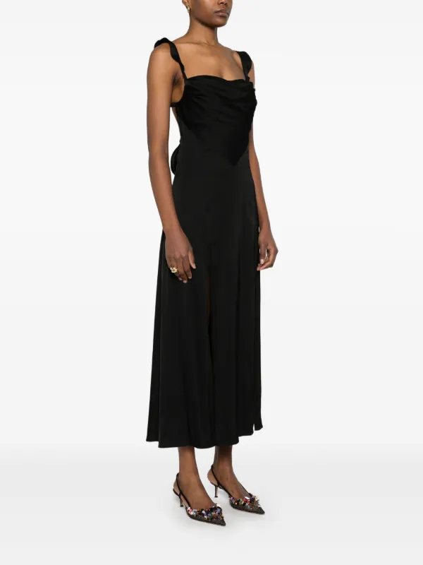 Maje Jurk Met V-hals Zwart FARFETCH NL