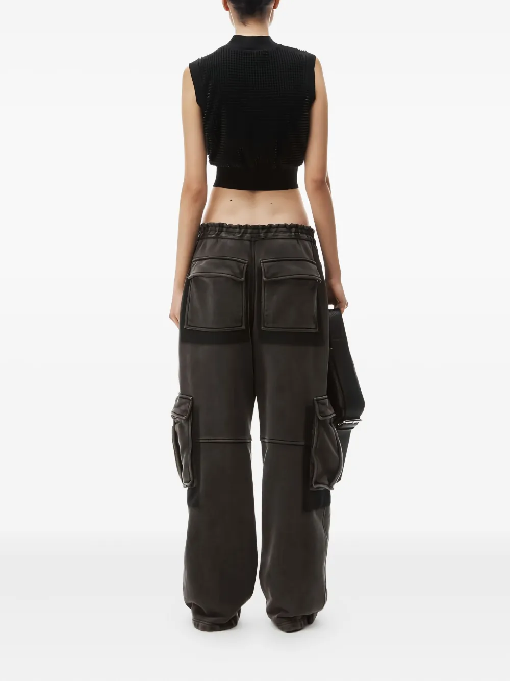 Alexander Wang Mouwloze mesh top Zwart