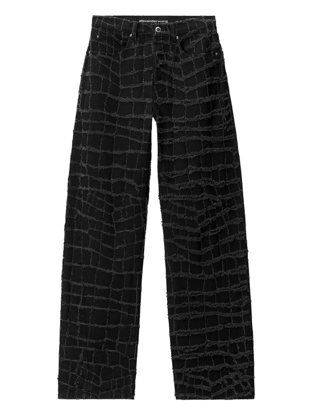 Alexander Wang Gerafelde jeans Zwart