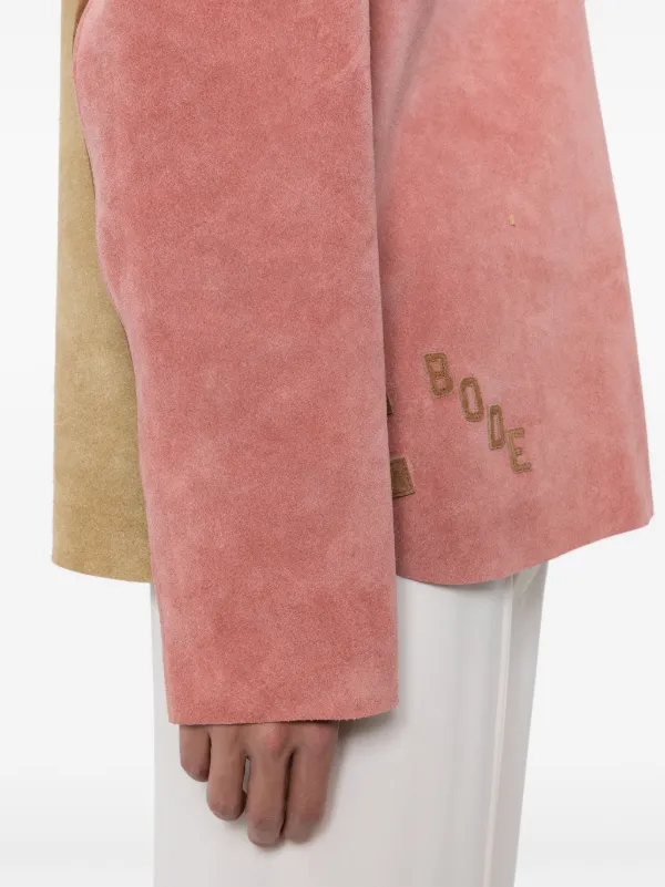 BODE Bucked Multi Suede Work Shirt Jacket | Pink | FARFETCH BODE Bucked Multi Suede Work Shirt Jacket | Pink | FARFETCH