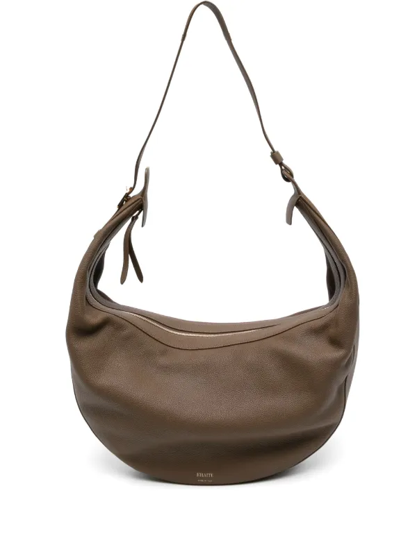 【KHAITE】オーガスティーナ・ホーボー キャンバス＆レザー Augustina Hobo in Honey Canvas with Tan Leather – KHAITE