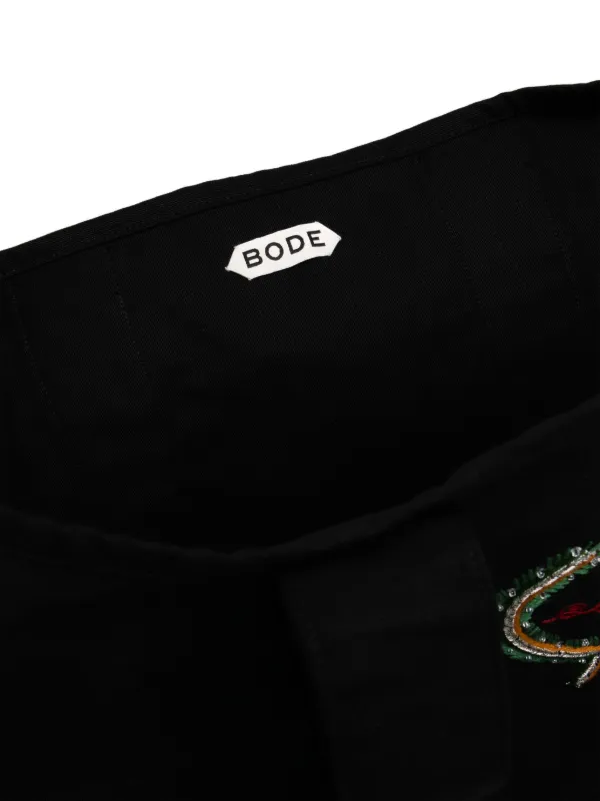 BODE Alpineflower Tote Bag | Black | FARFETCH BH