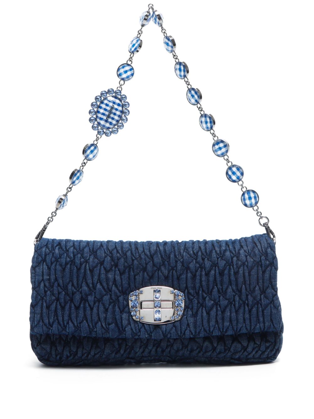 2010s denim matelásse shoulder bag