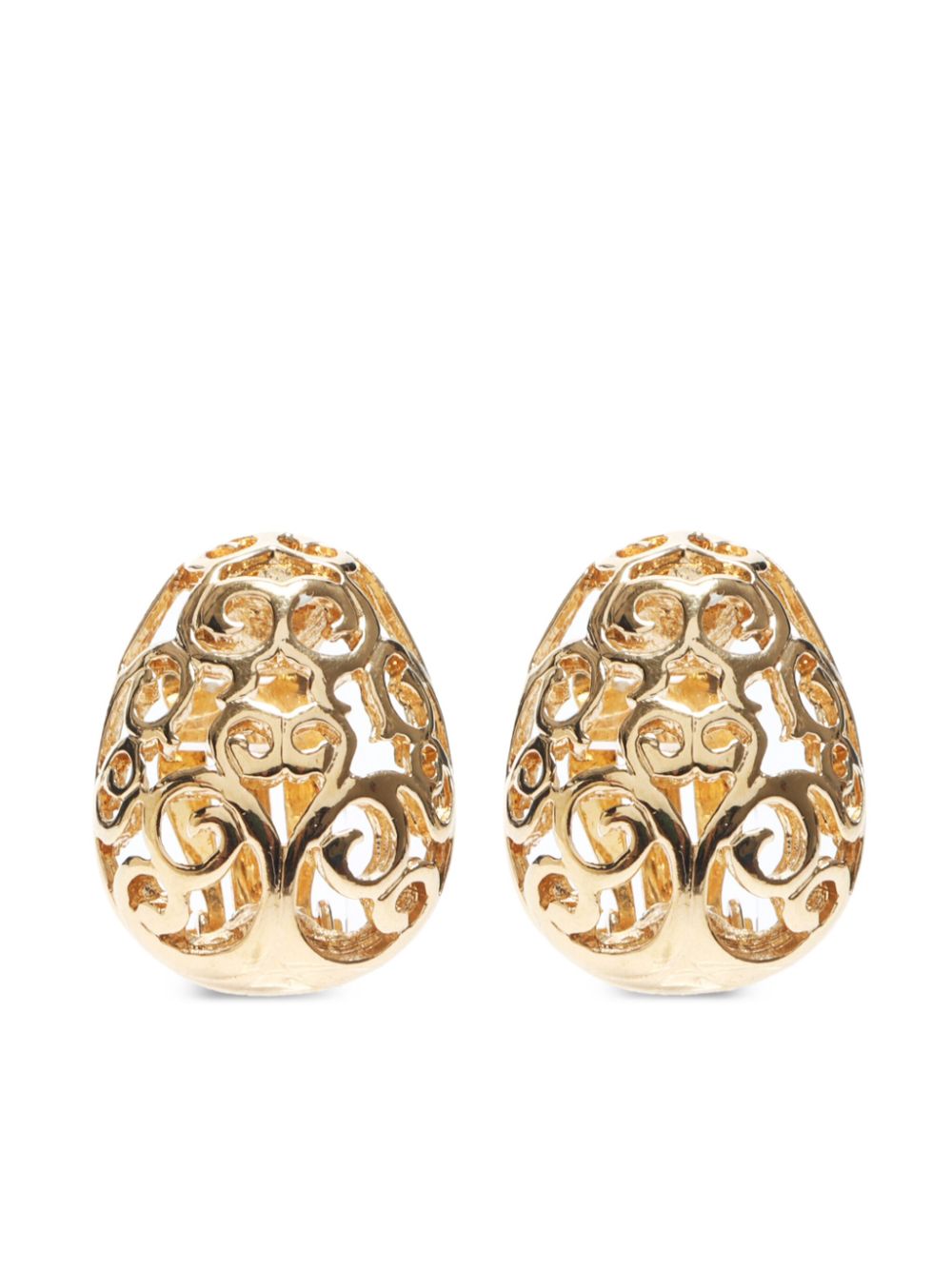 Saint Laurent Pre-Owned 1990s dome clip-on earrings - Gold