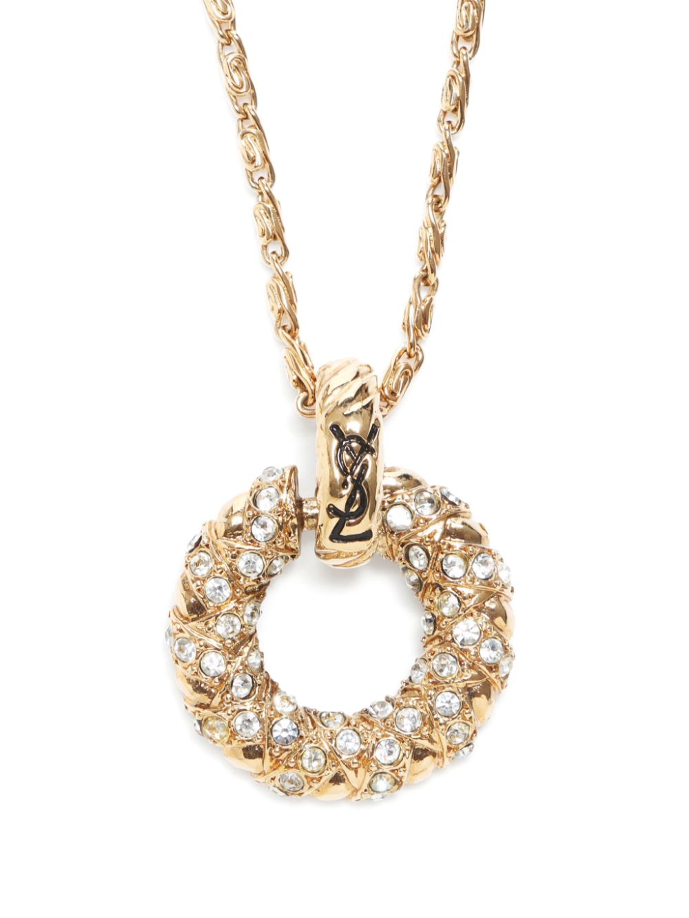 Saint Laurent Pre-Owned 1990s rhinestone necklace - Gold