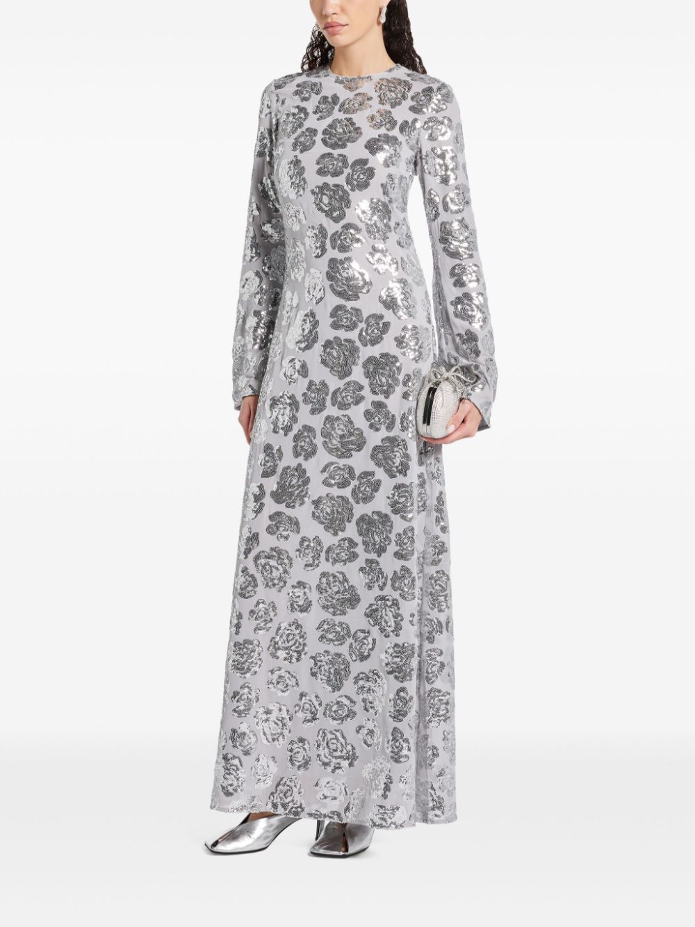 ROTATE BIRGER CHRISTENSEN sequinned chiffon maxi dress - Grijs