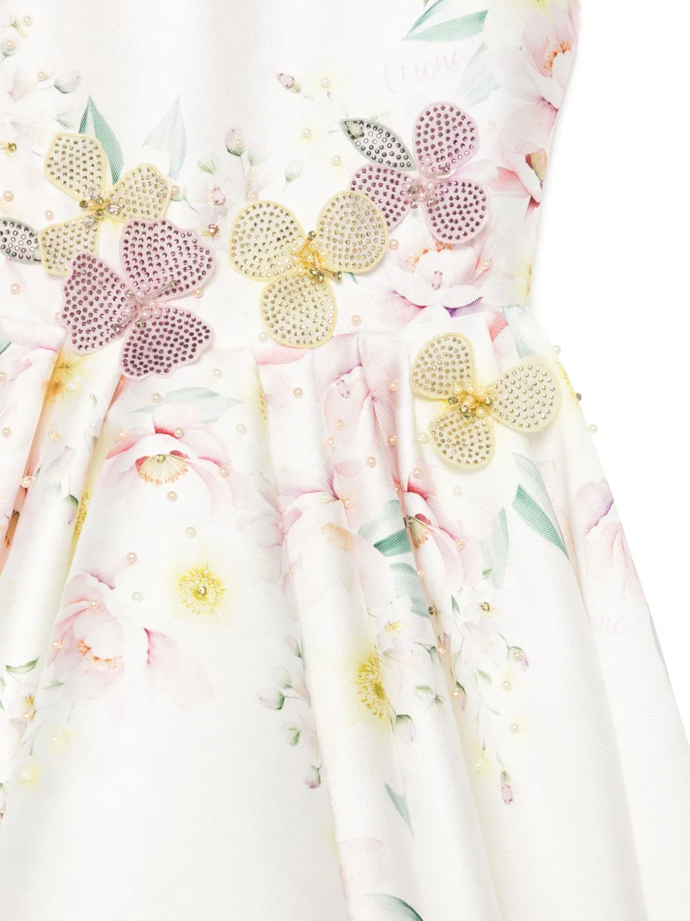 Shop Eirene Printed Dress In 白色