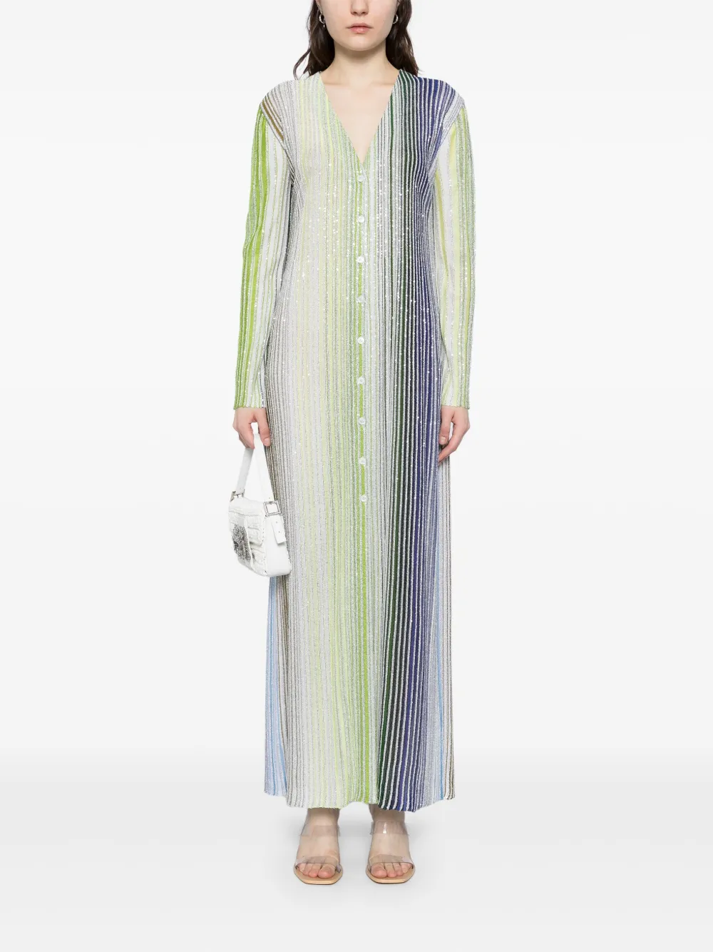 Missoni long cardigan dress - Groen