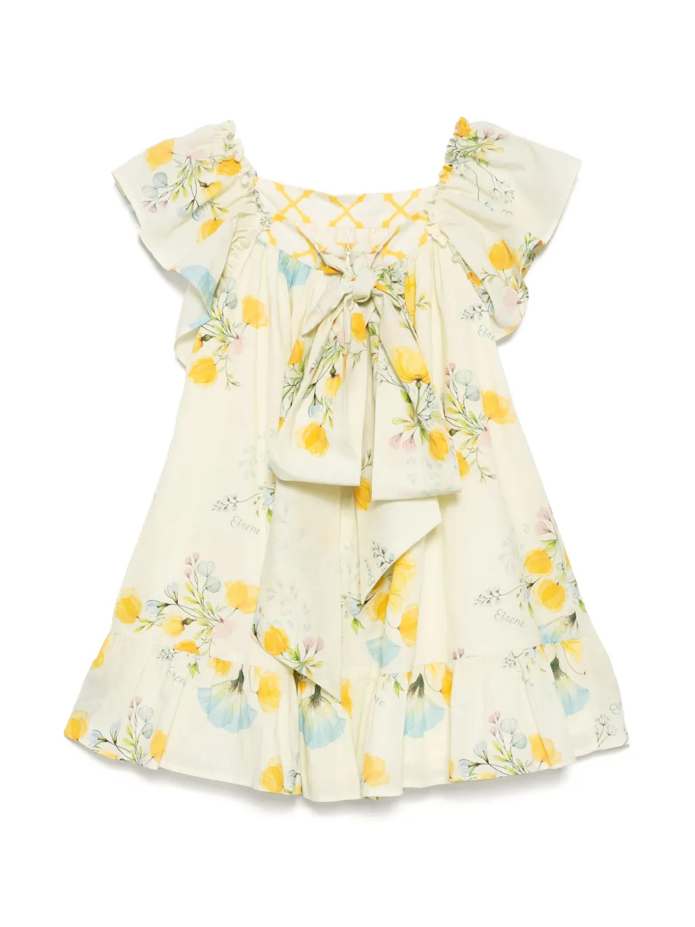Shop Eirene Floral Print Dress In Yellow