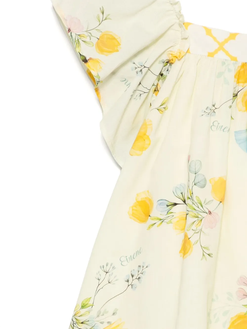 Shop Eirene Floral Print Dress In Yellow