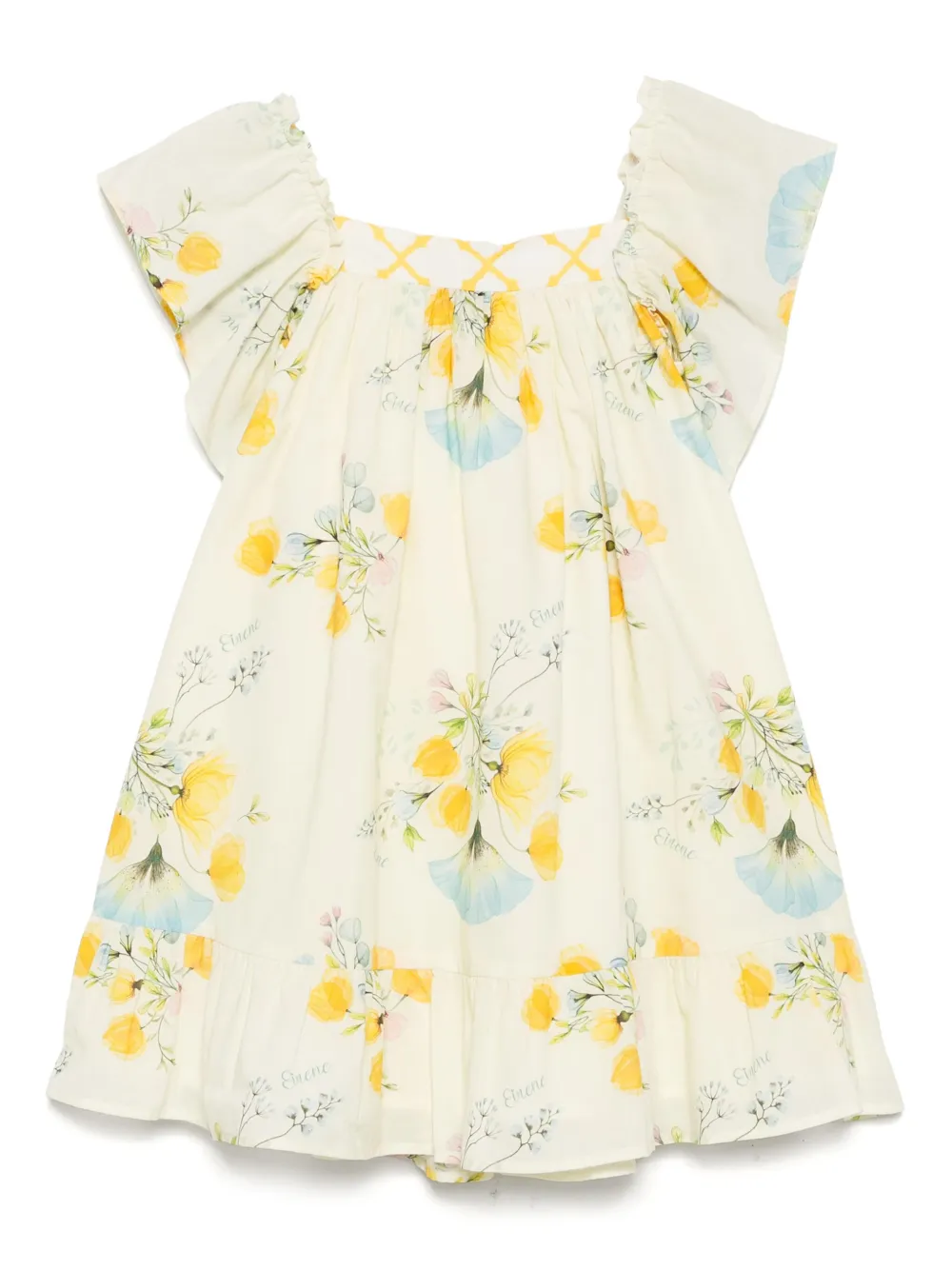 Shop Eirene Floral Print Dress In Yellow