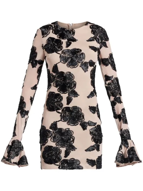 ROTATE BIRGER CHRISTENSEN flower-mesh mini dress