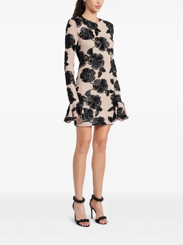 ROTATE BIRGER CHRISTENSEN flower-mesh Mini Dress | Neutrals